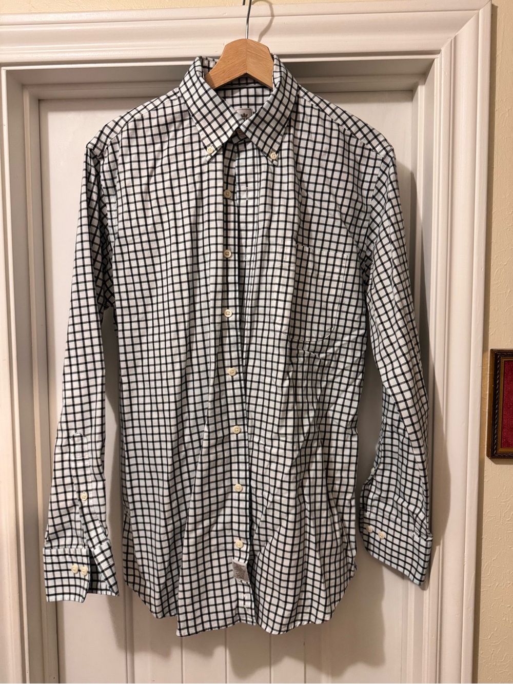 Peter Millar - Men's Black & White Windowpane Button-Down Shirt
